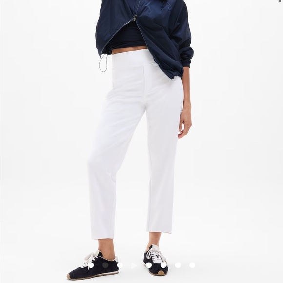 Athleta Endless Pant Bright White High Rise Recycled Wrinkle Resistant Sz 10 NEW - Picture 11 of 14